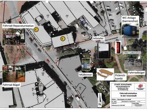 Fahrradstation in der Schleswiger Innenstadt